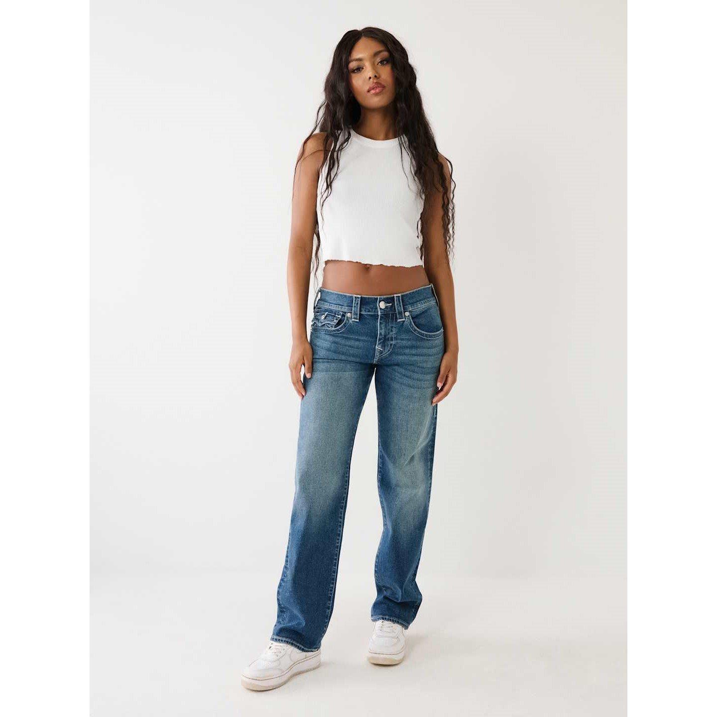 True Religion TR Ricki Relaxed Straight Jeans Womens