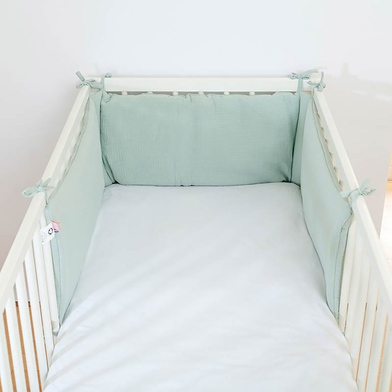 Papate Tour de Lit en Coton Bio vert - 30x190 cm