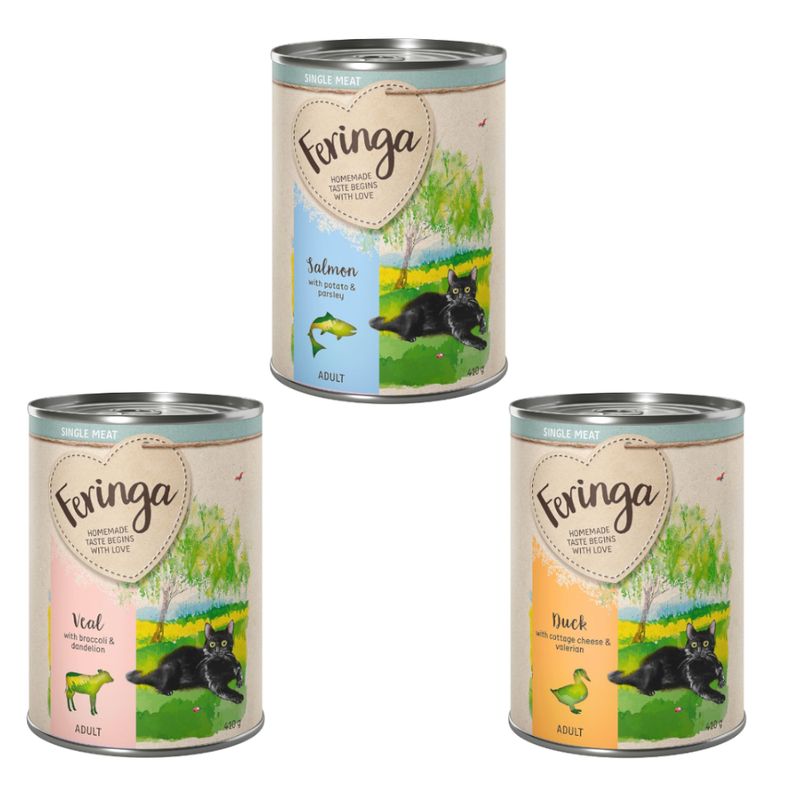 Feringa Single Meat Menus à la viande 6 x 410 g pour chat