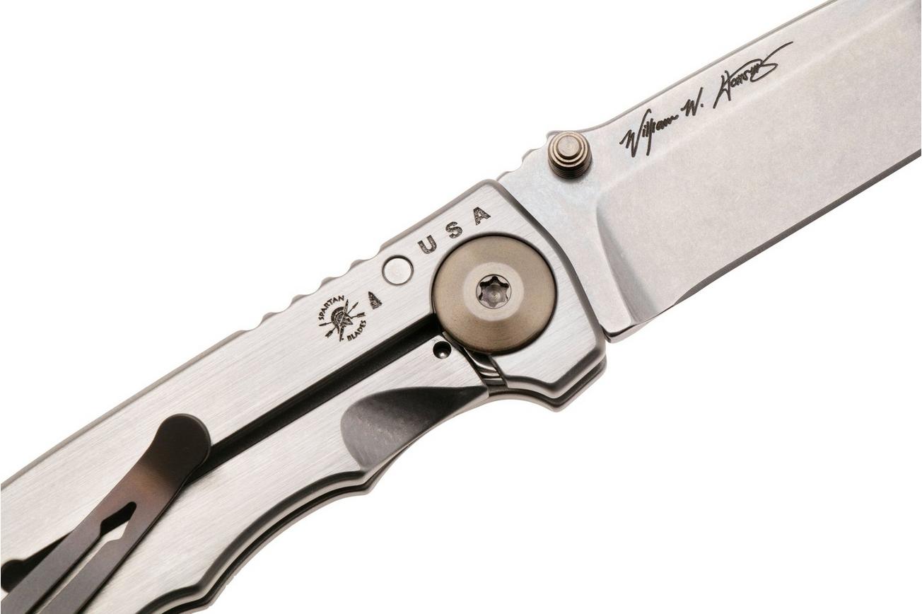 Spartan Harsey Folder 3.25 SF10C-FIR-TREE, Stonewashed CPM MagnaCut, Fir Trees Silver/Gold/Bronze Titanium zakmes