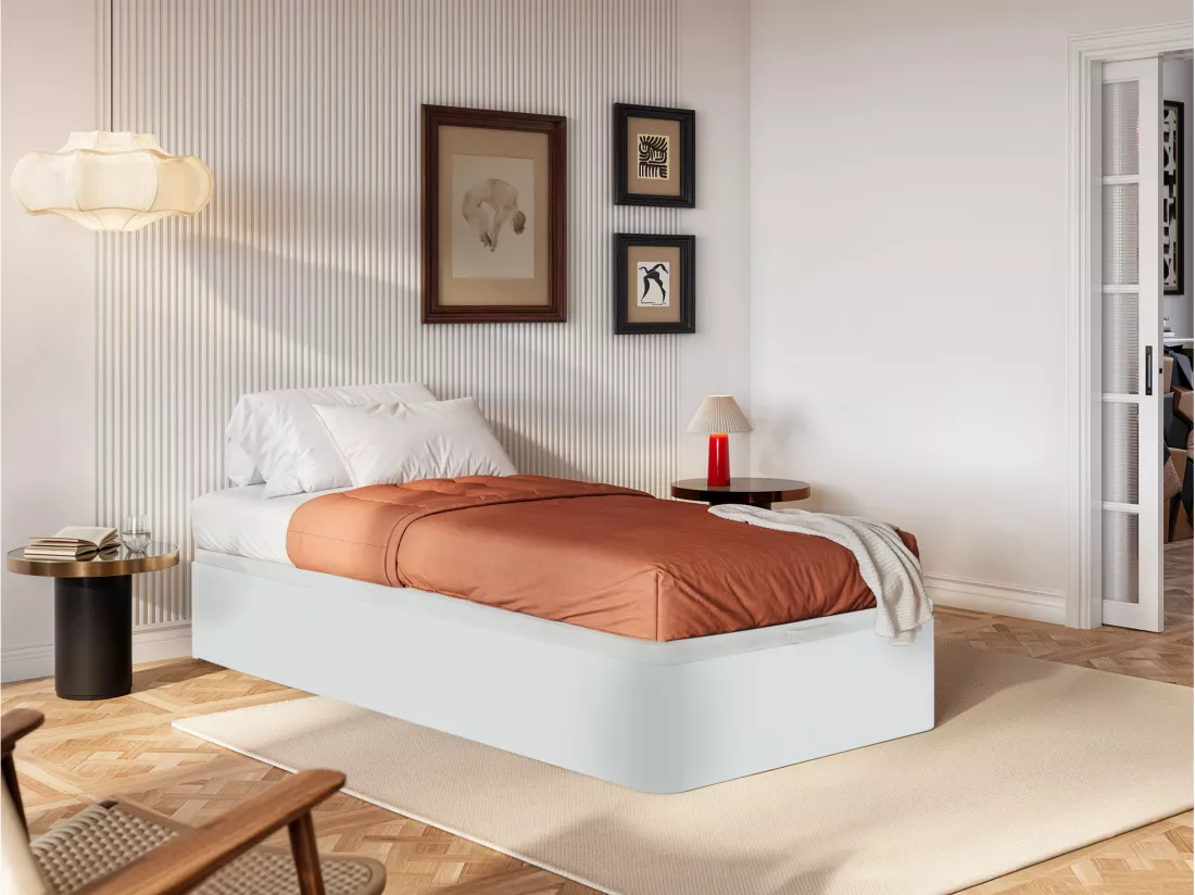 Sommier coffre 90 x 190 cm - Blanc mat - HESTIA de YSMÉE
