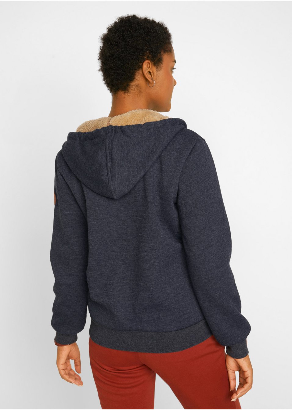 Gilet sweat avec doublure peluche