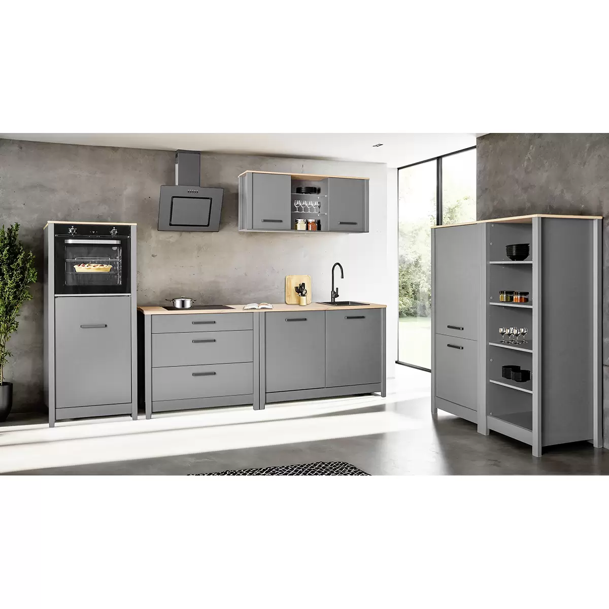 Standregal Veneto anthrazit,Artisan Eiche