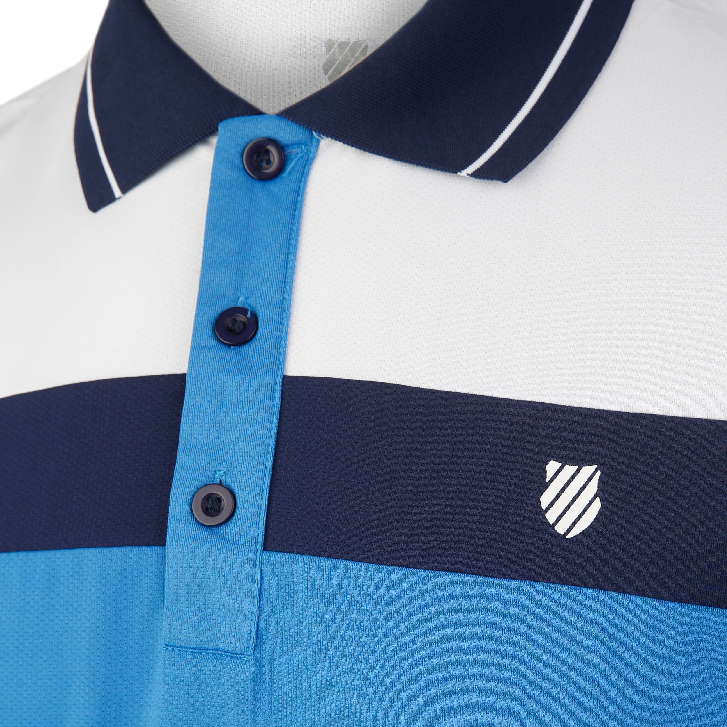 K-Swiss Core Team Block Polo Hommes - Bleu , Blanc