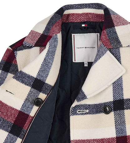 Tommy Hilfiger Jacke - Karo Peacoat - Creme Kariert mit Navy/Rot
