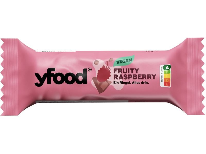 YFOOD Protein Riegel vegan Fruity Raspberry 3x 60 g Veganer Protein Riegel