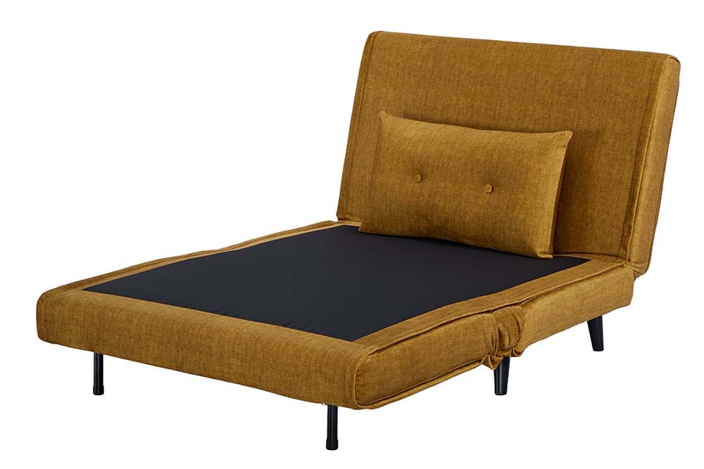Retro Schlafsessel SMART MULTIFUNCTION 100cm senfgelb Vogue Velours Samt Bettfunktion