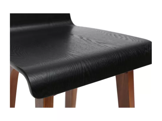 Chaise de bar scandinave noir et bois foncé H65 cm BALTIK