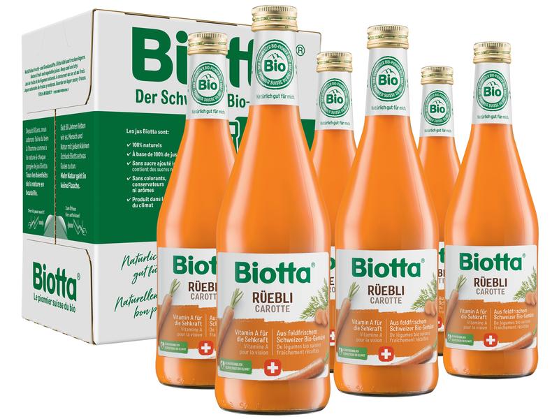 Biotta Säfte Rüebli Bio 6 x 0.5 l Gemüsesaft aus erntefrischen Bio-Karoten