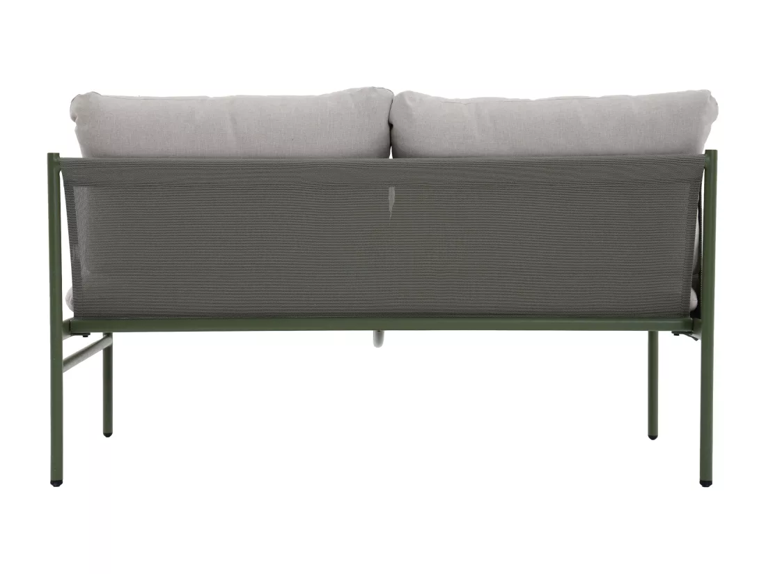 Salon de jardin modulable en acier : un canapé d'angle 5 places et tables basses gigognes - Kaki - ULAME de MYLIA