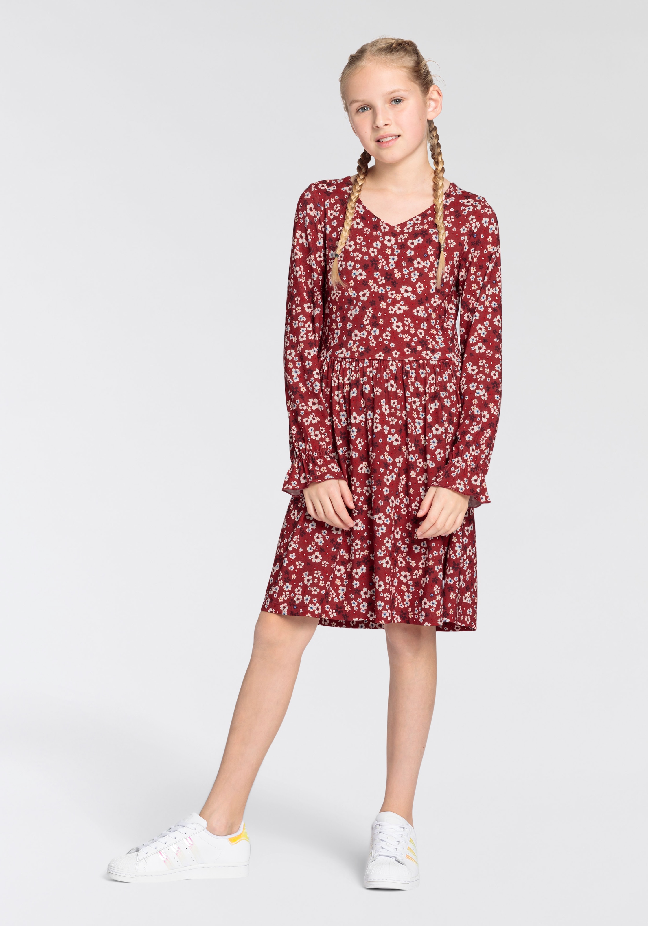 DELMAO Jerseykleid »Viskose-Kleid für Mädchen,« festliche Anlässe,  kniefreie Länge,  modisch