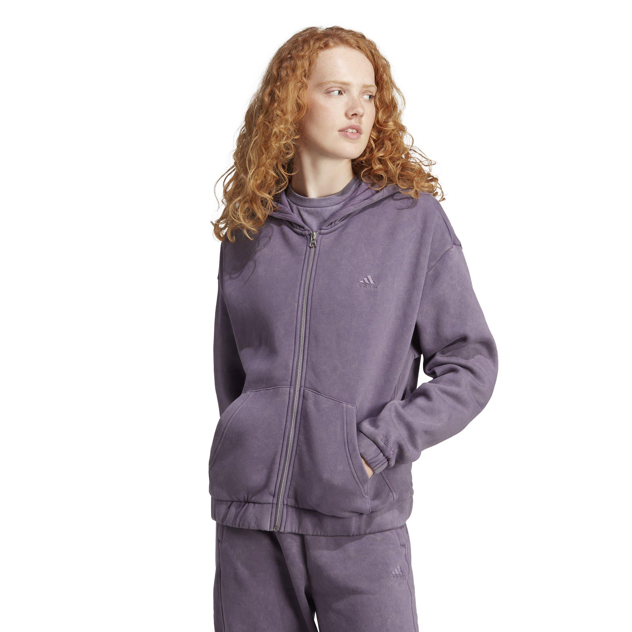 adidas ALL SZN Fleece Washed Full Zip Hooded Track Top Womens
