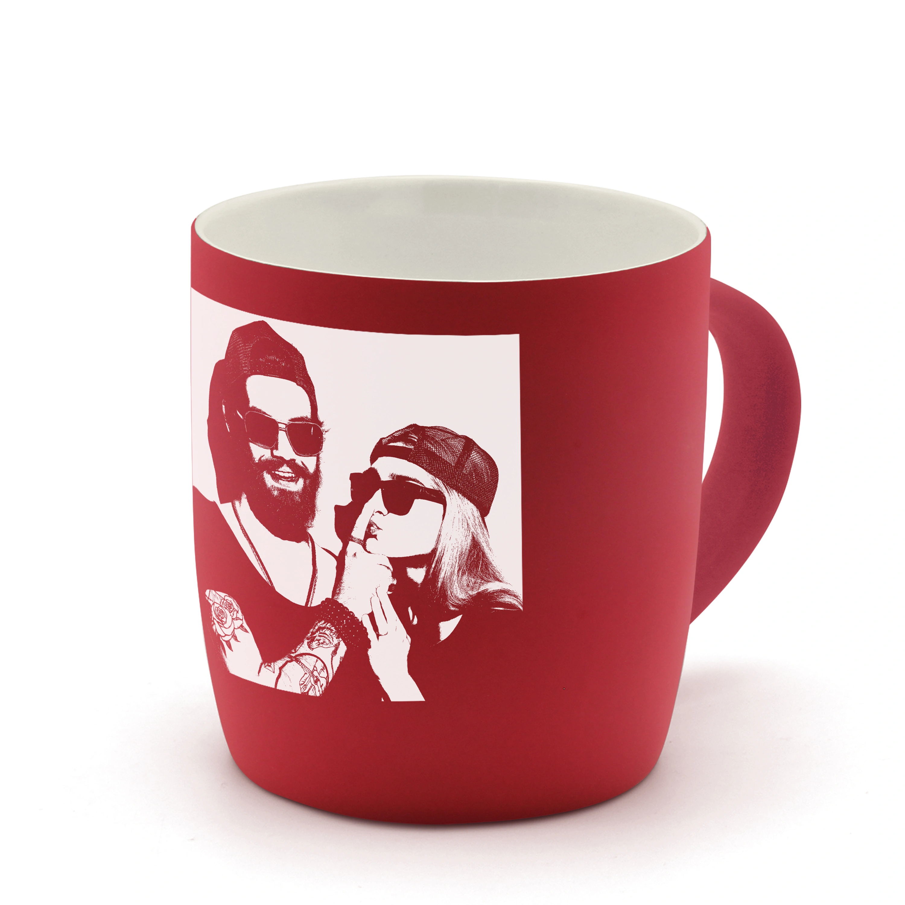 Kaffeetasse mit Wunsch-Gravur (Farbe: rot)