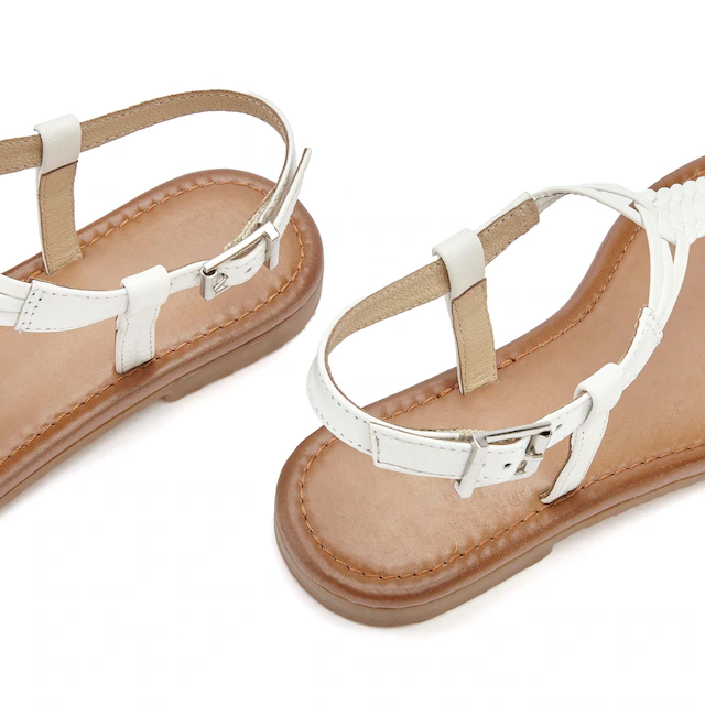 Vivance Zehentrenner  Sandalette, Sommerschuh,Sandale aus Leder mit Flecht-Optik