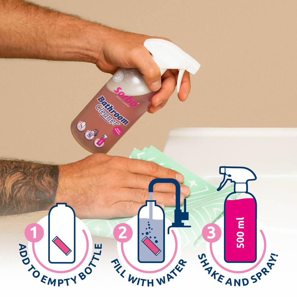 Sorbo Fles + Sachet Badkamerreiniger