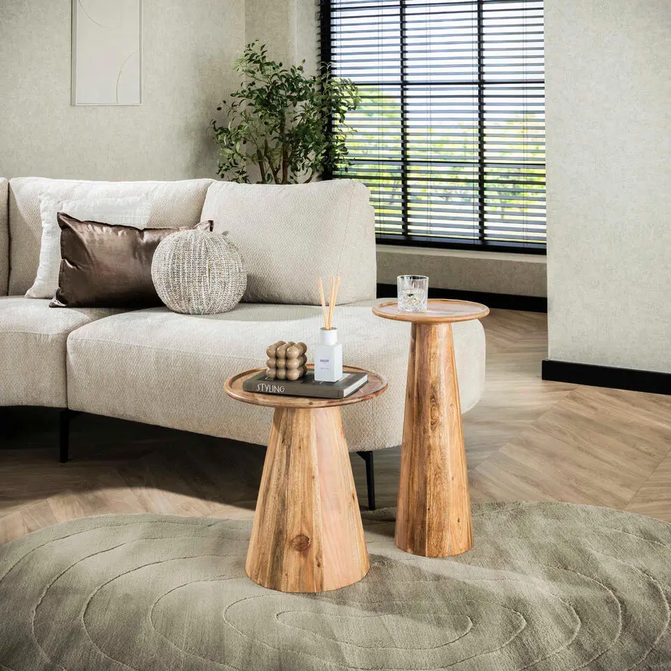 Fraaai - Sarah bijzettafel set van 2 massief acacia - naturel