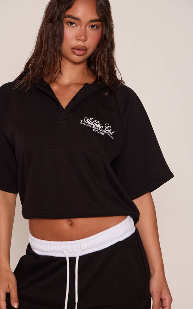 Noir Sweat-shirts À Casynthétiqueche À Manches Courtes Athletics Club