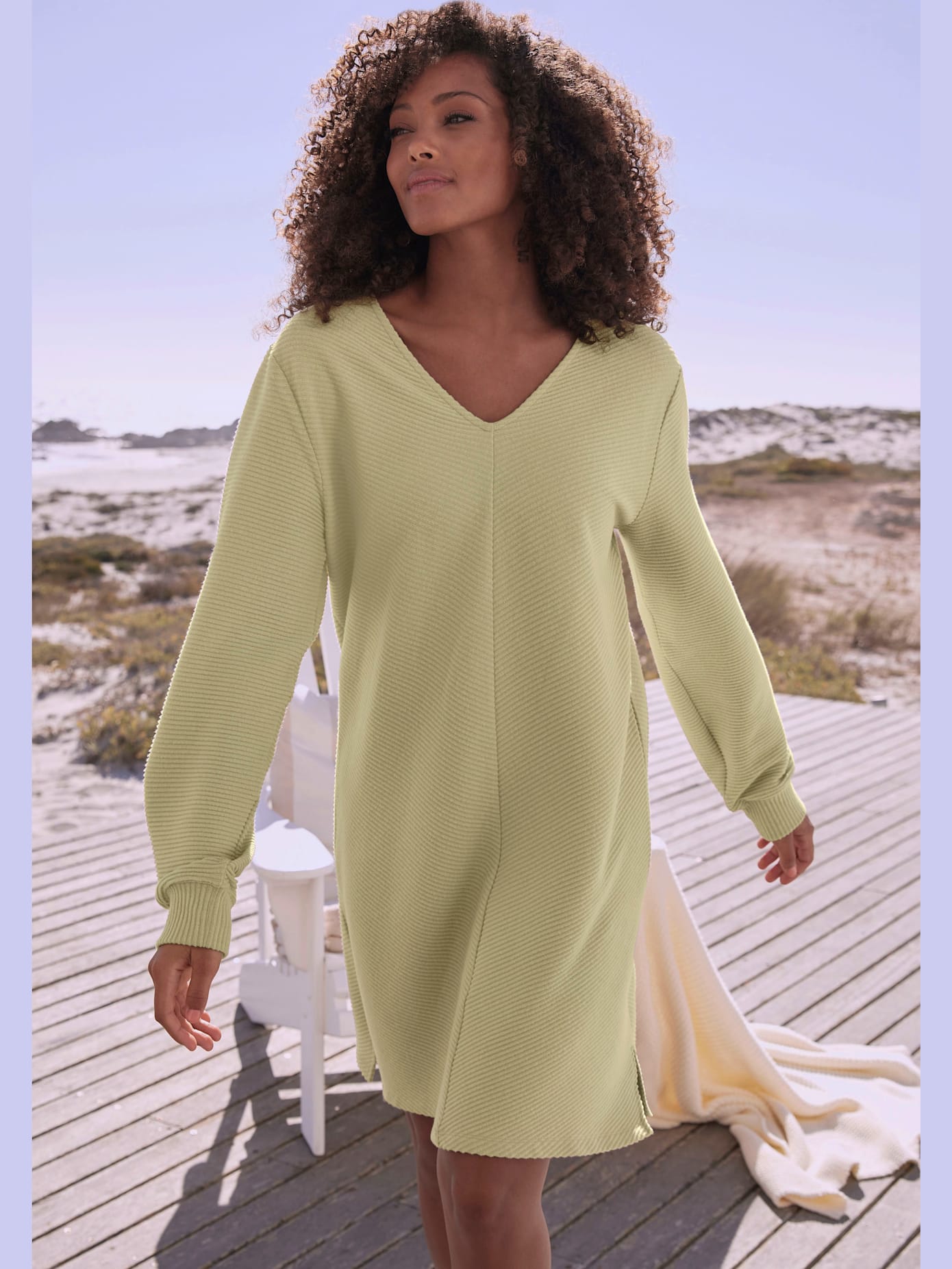 Robe en matière sweat robe sweat en qualité côtelée