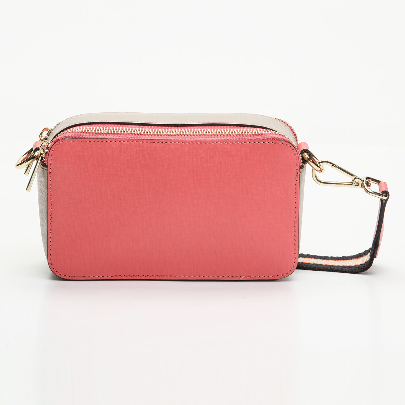 Maison Héritage Sac bandoulière en Cuir Mini Luna rose/beige - 19.5x10.5x7 cm