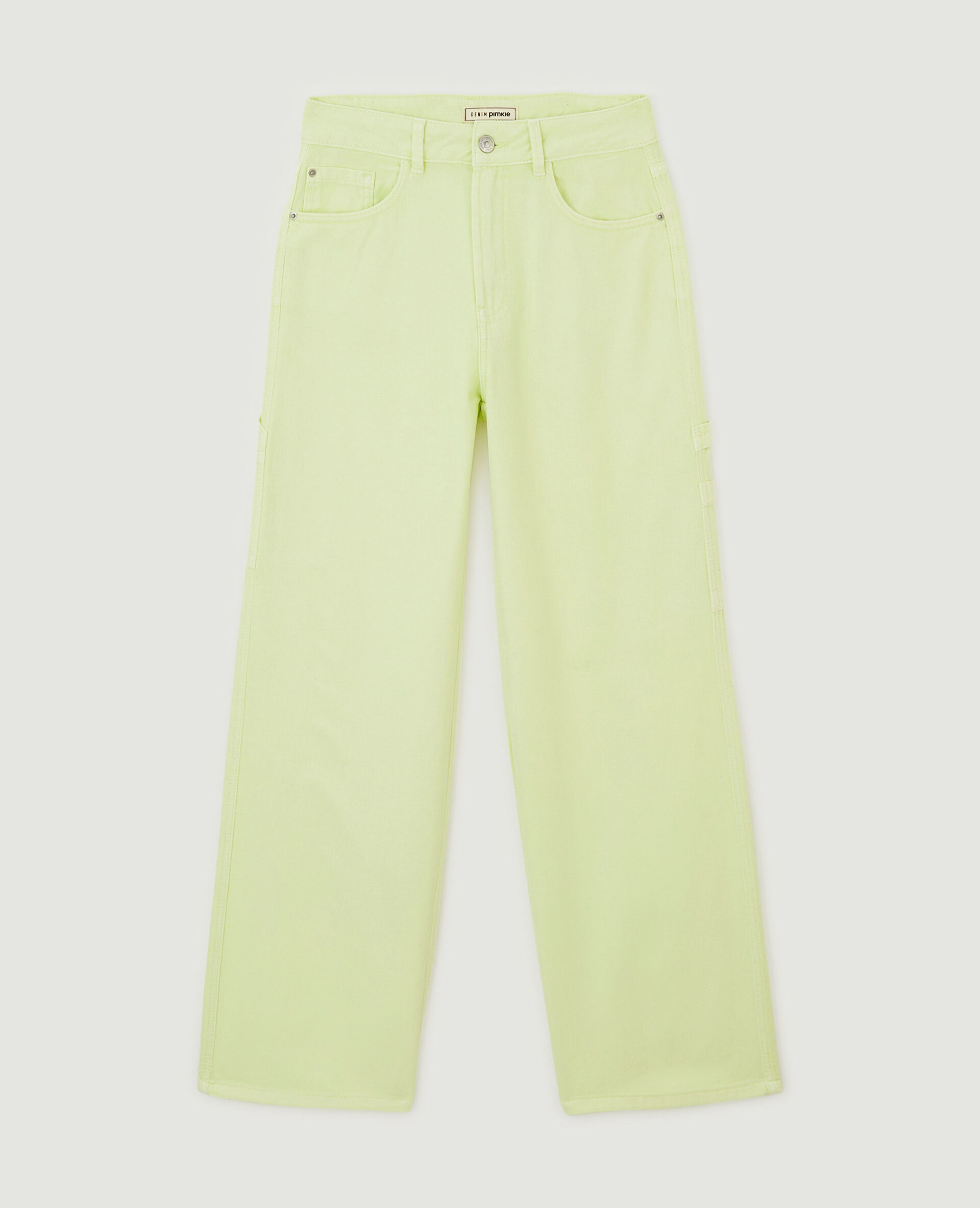 Jean cargo large - Jaune fluo