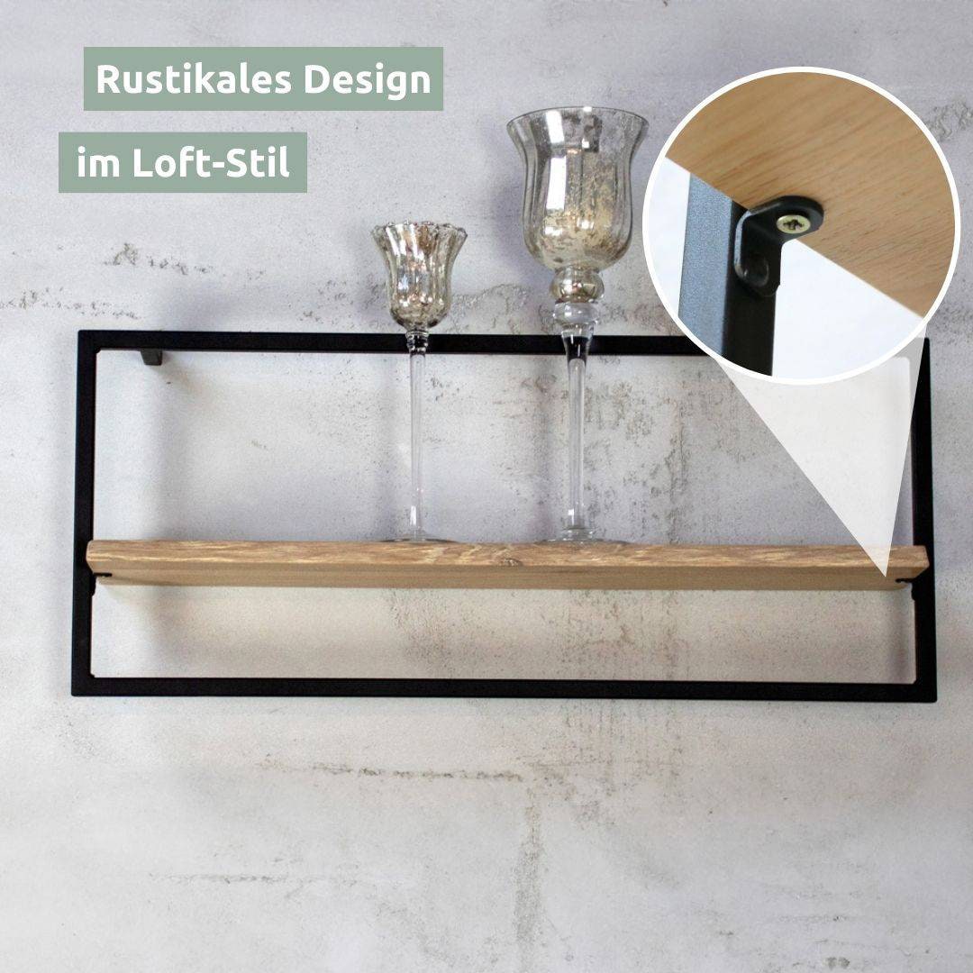 holz4home Wandregal 70 x 30 cm Eiche geölt