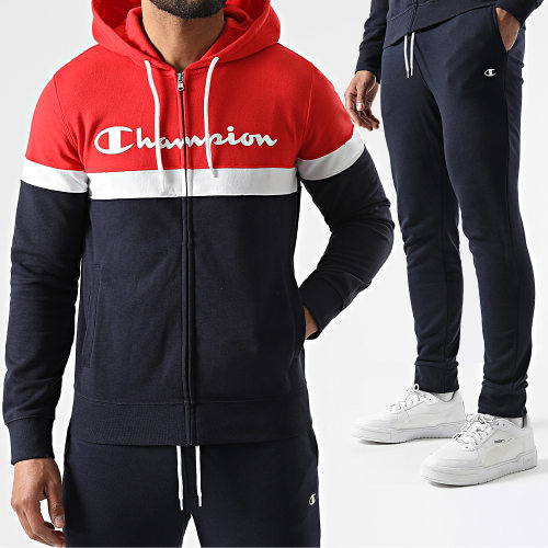 Ensemble de Survetement Tricolore 217413 Bleu Marine Rouge