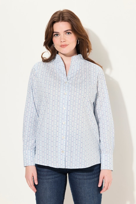Bluse, Kelchkragen, bedruckt, Langarm