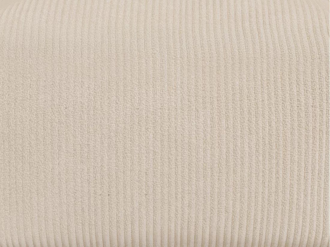 Canapé d'angle modulable avec pouf en velours côtelé beige NOUMARA