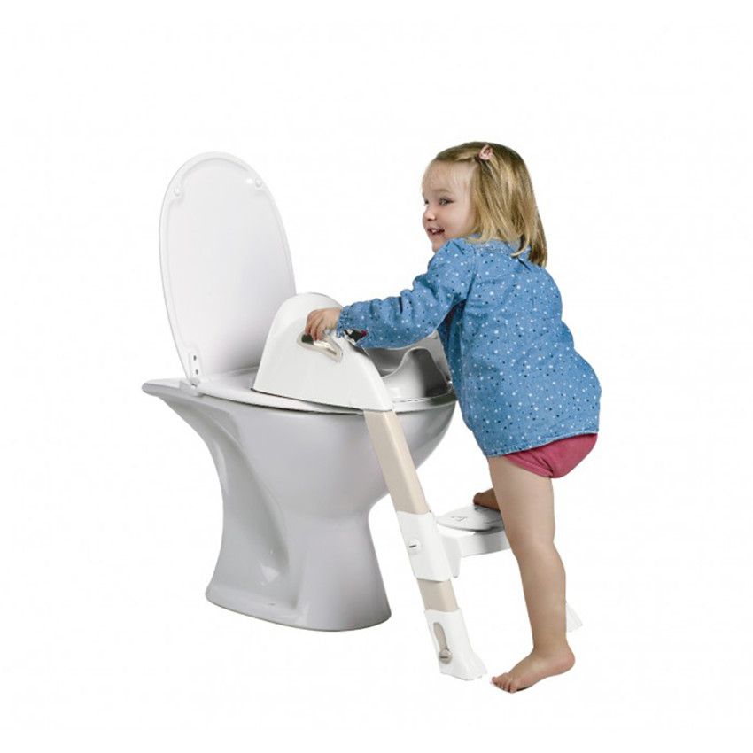 Réducteur de toilettes Kiddyloo - Marron glacé - Ecru