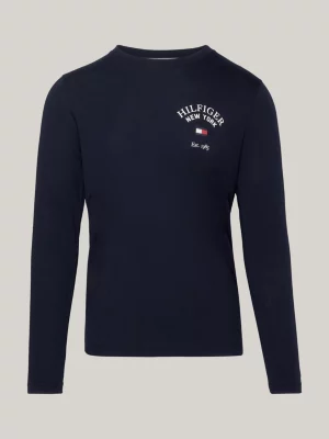 Camiseta de manga comprida com o logotipo da universidade