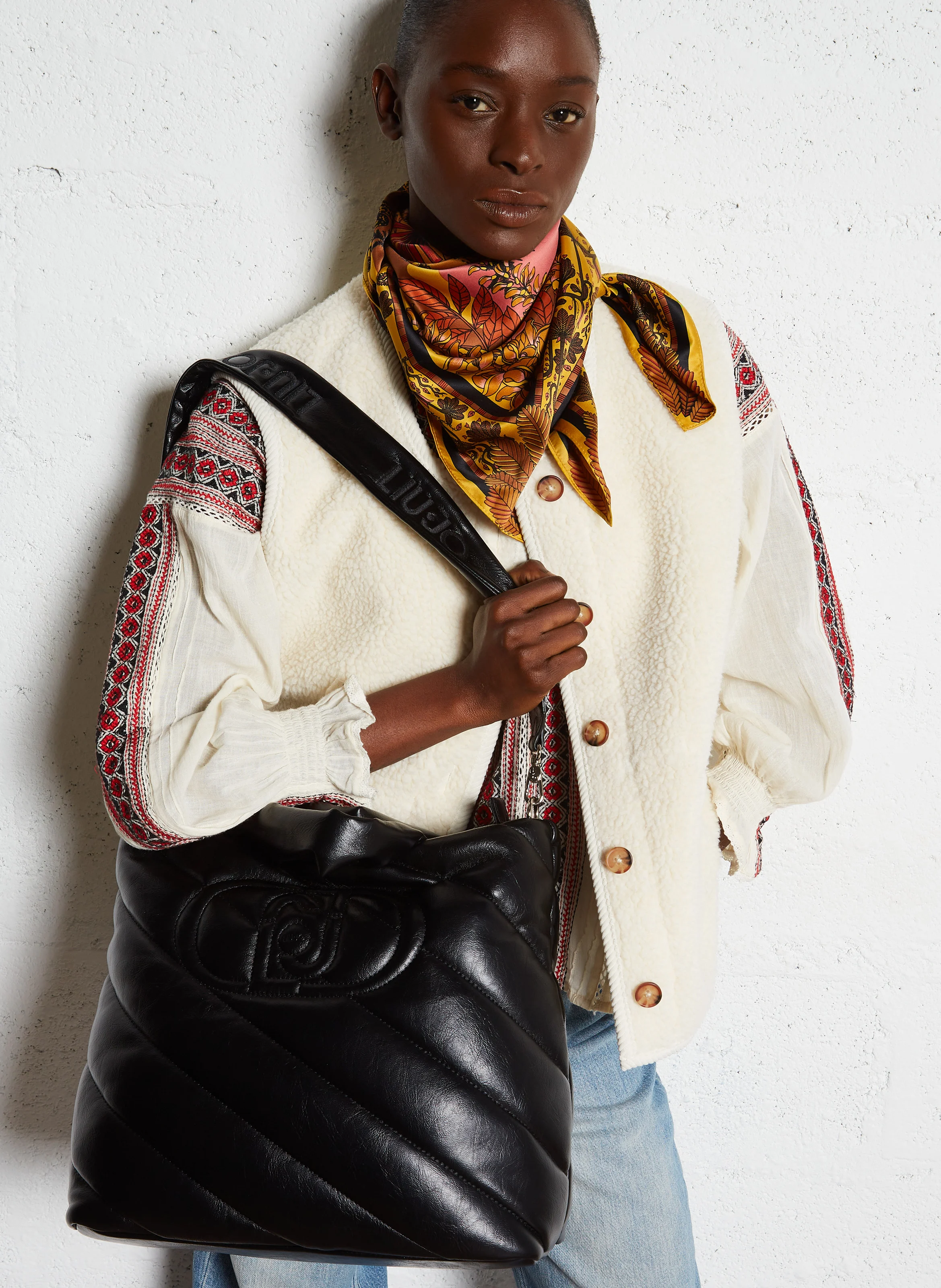 Sac shopper matelassé | Noir