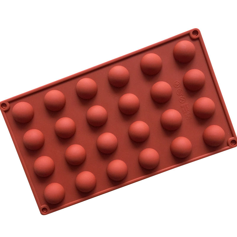 (24-fach) Silikon 3D Pralinen Form für Fondant / Schokolade Kuchen   Muffin Dekoration - Halbkugeln