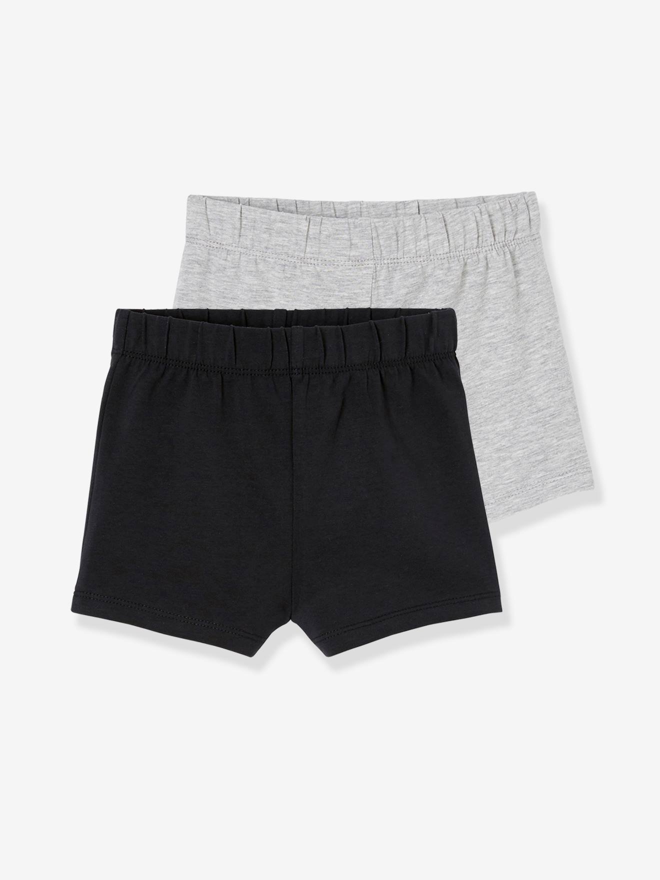 Conjunto de 2 calcinhas curtas para meninas, pretas escuras, bicolor/multicoloridas