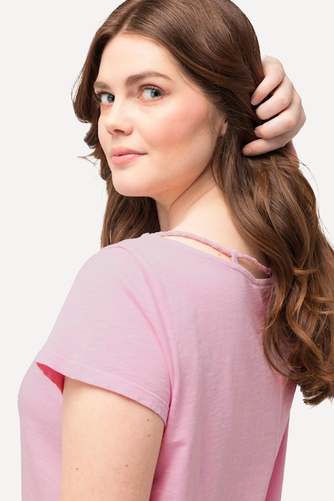 T-Shirt, Kordel, A-Linie, Rundhals, Halbarm