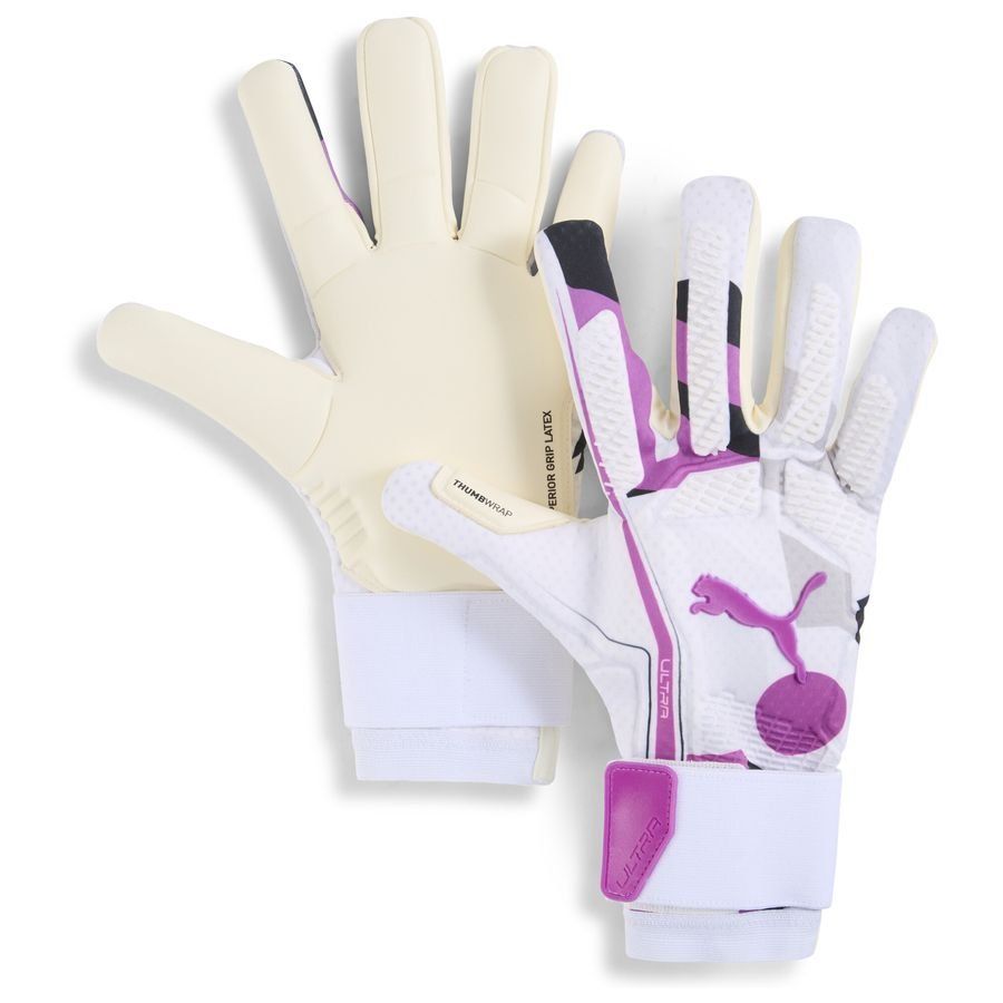 PUMA Gants de Gardien Ultra Ultimate Hybrid Forever - Blanc/Pure Magenta/Noir ÉDITION LIMITÉE