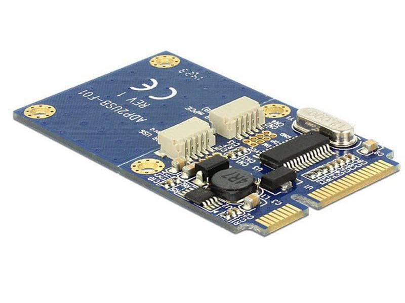 Delock Mini-PCI-Express-Karte 95242 Modul MiniPCIe I/O full size 2x USB 2.0 Typ A Buchse
