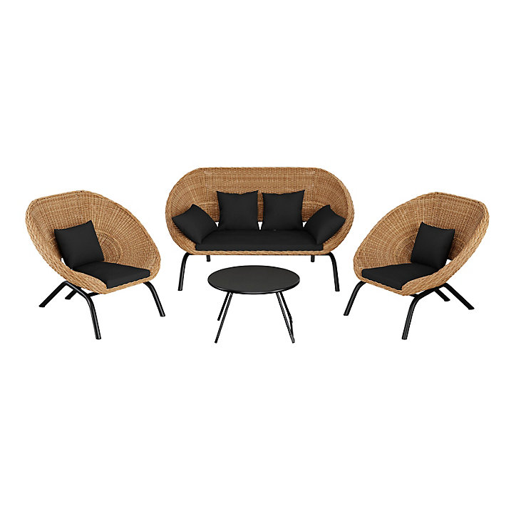 Table basse de jardin Morillo en acier coloris noir Ø.70 x H.40 cm