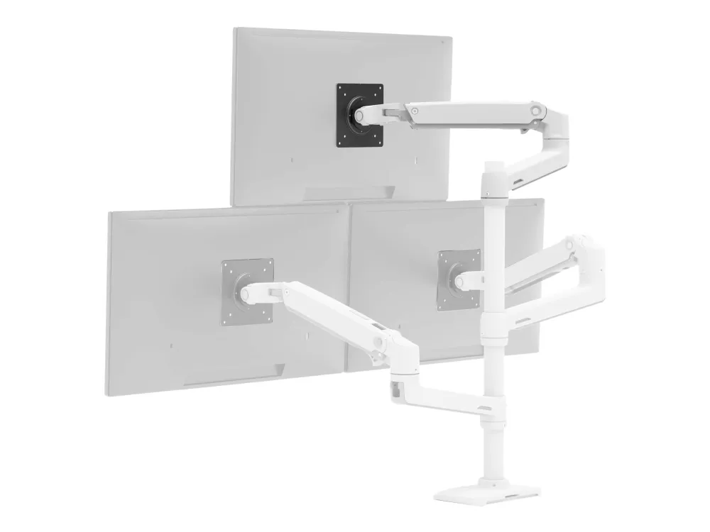 Ergotron LX Extension and Collar Kit - Komponenter til montering (drejelig arm, installations-hardware, hættedække, pælkrave) - for Monitor - hvid med grå nuancer - pælmontering - for P/N: 45-537-216