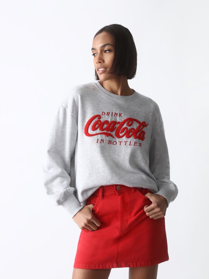 Moletom com estampa da Coca-Cola - Cinza Mesclado