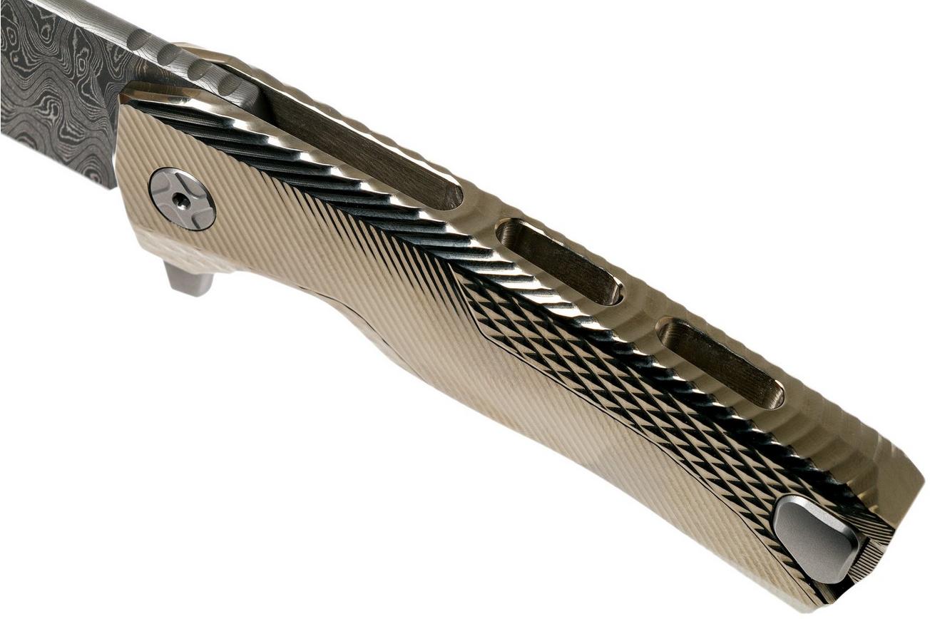 LionSteel ROK Damascus Gold Titanium ROK DD GL zakmes