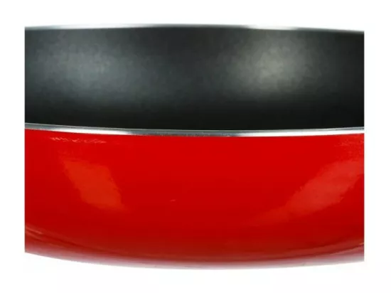 Poêle en aluminium - D. 24 cm - À induction - Rouge