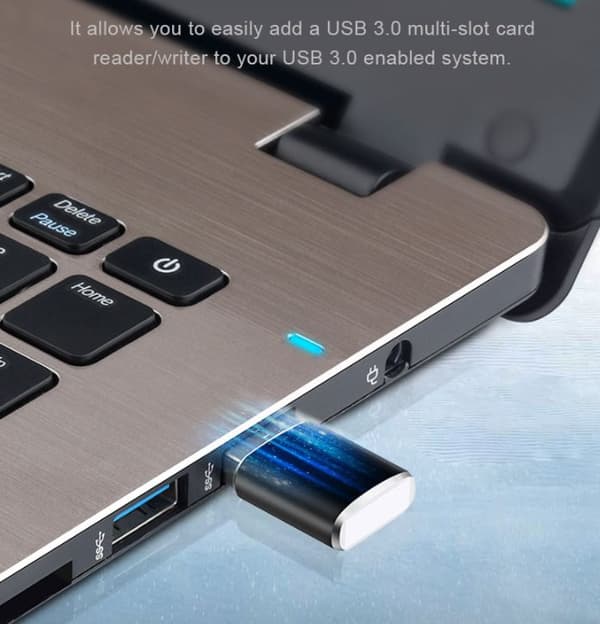 INF USB 3.0 (hann) til USB-C (hun) adapter Sort