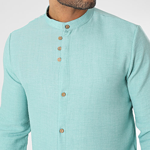 Chemise Manches Longues Vert Chiné