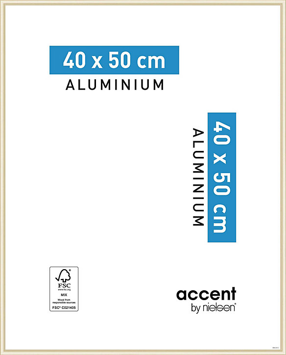 Cadre photo aluminium Nielsen Accent or mat l.40 x H.50 cm