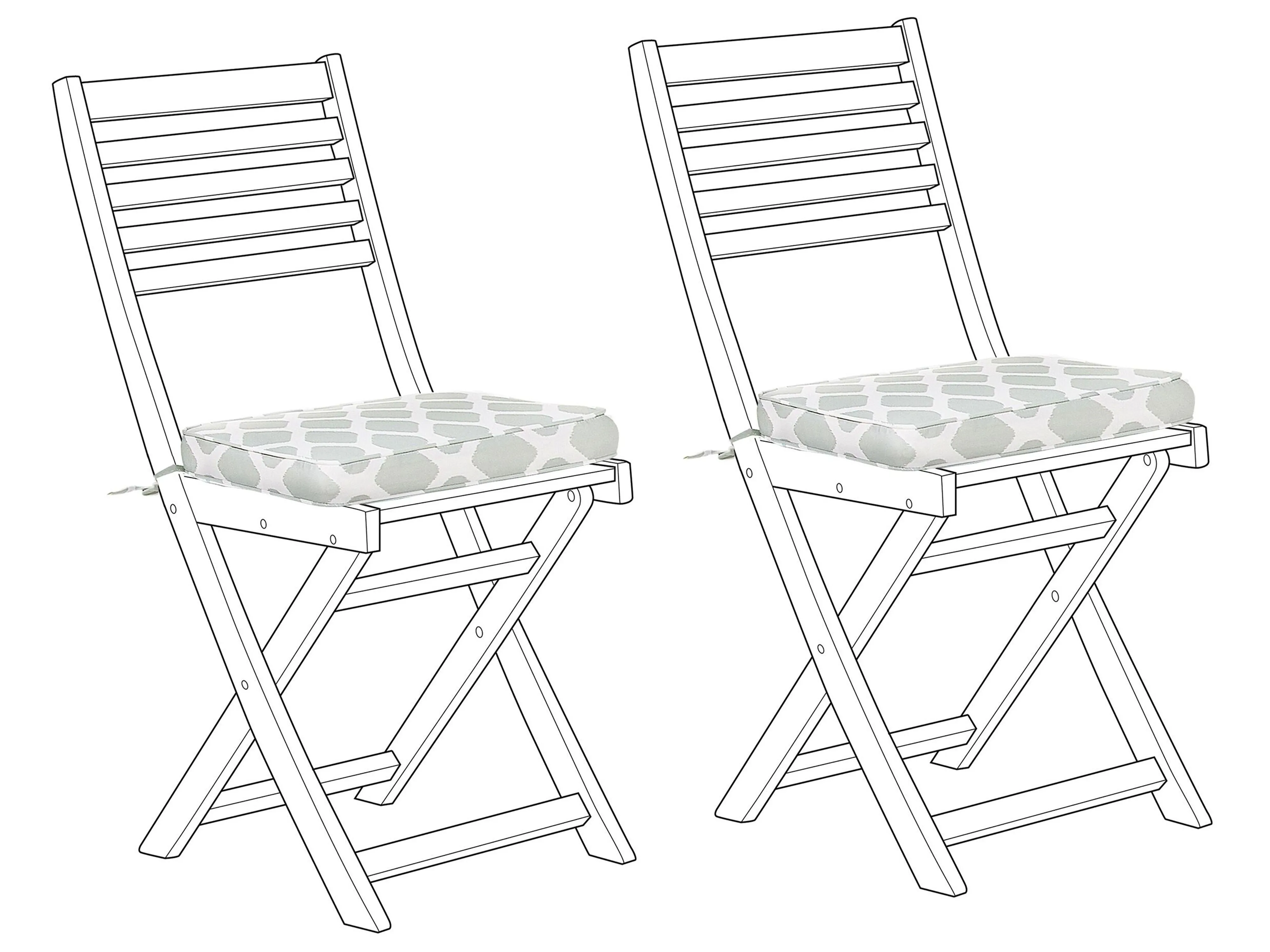 Set van 2 tuinzitkussens FIJI 29 x 38 cm Mintgroen