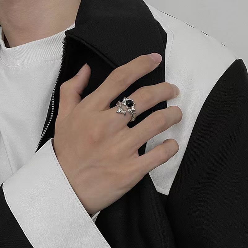 Lilafey - Open ring met onregelmatige edelsteen