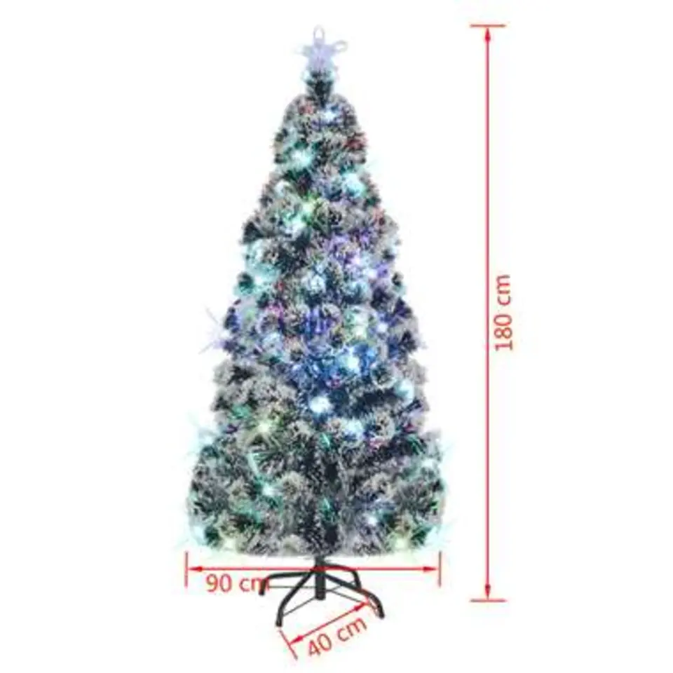 vidaXL Kerstboom met LED en standaard 180 cm glasvezel
