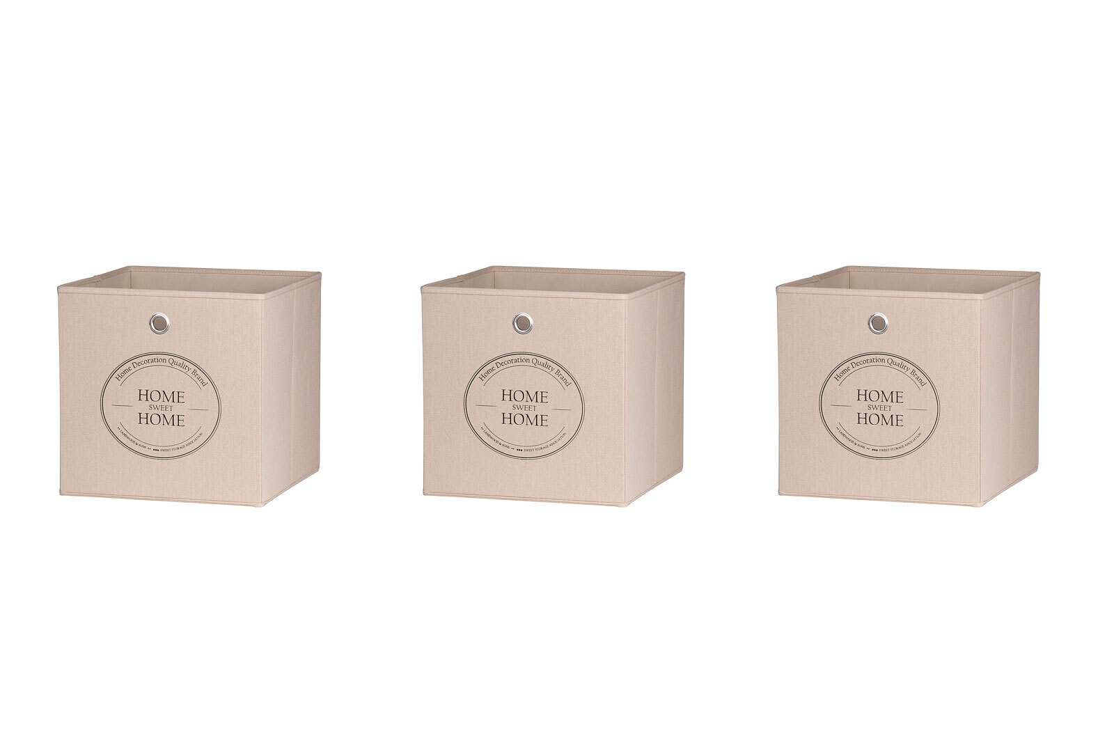 Faltbox Home sweet Home Beige 32 x 32 x 32 cm