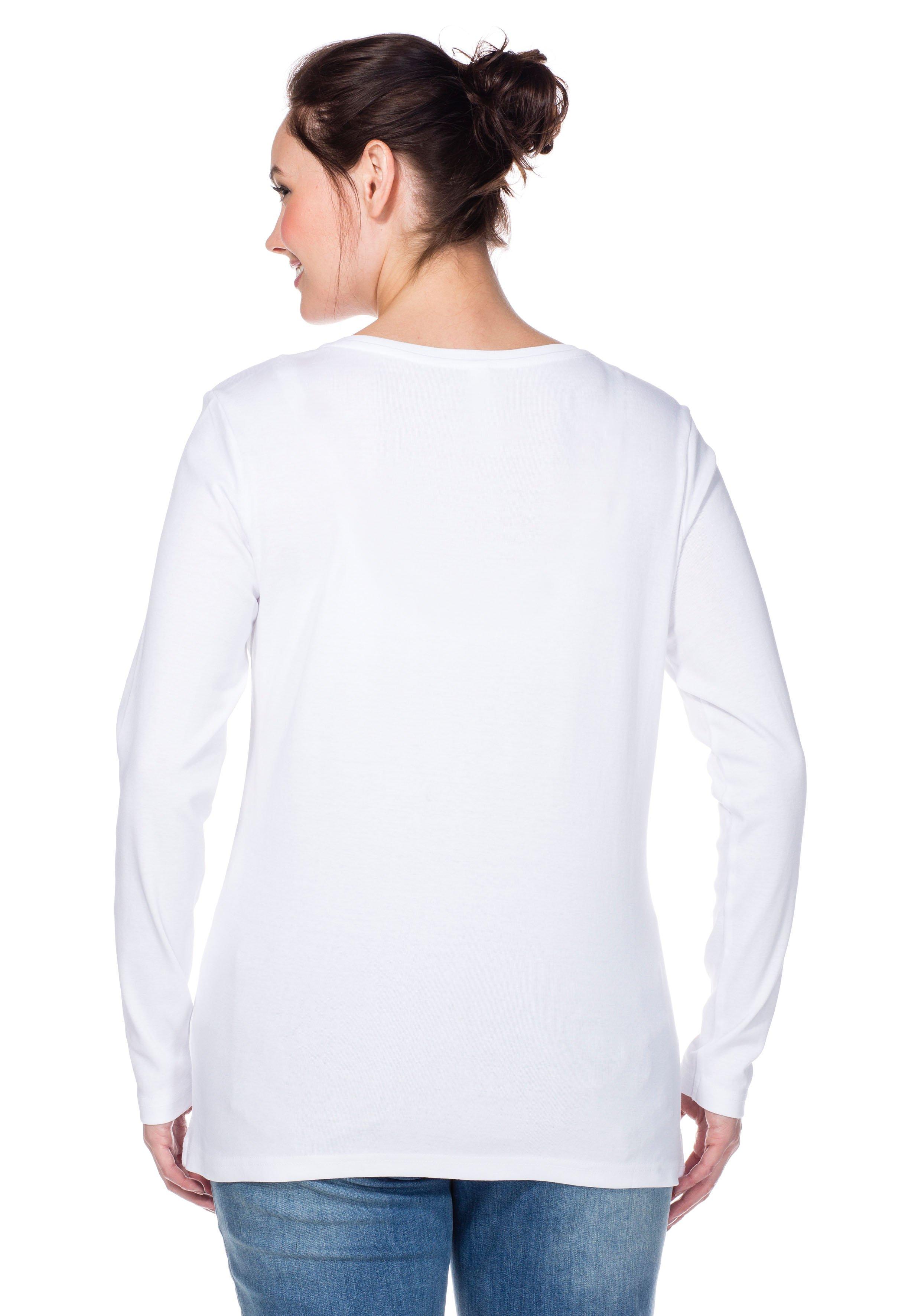 Langarmshirt mit Knopfleiste