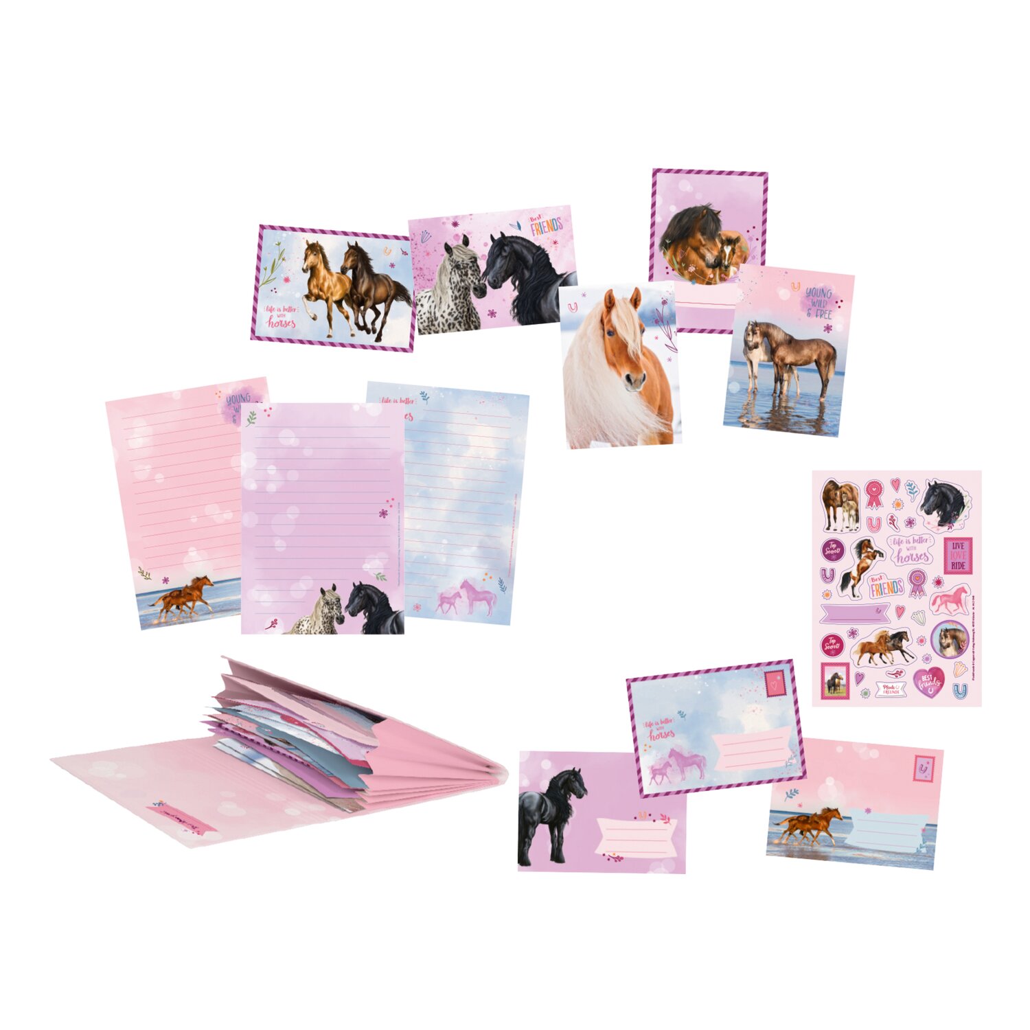 DIE SPIEGELBURG Briefpapier Set Pferdefreunde